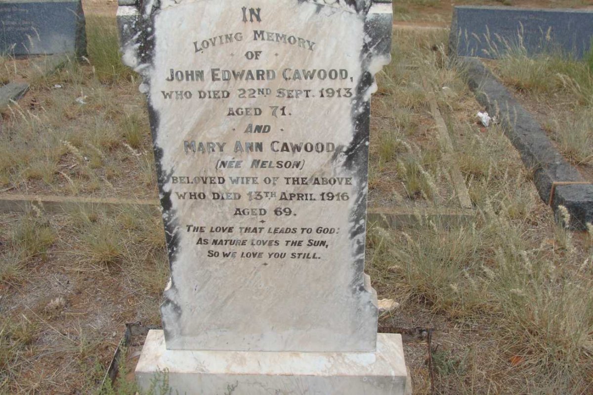 CAWOOD John Edward -1913 &amp; Mary Ann NELSON -1916