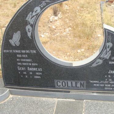 COLLEN Gert Andreas 1934-2005 &amp; Jansje 1939-2010