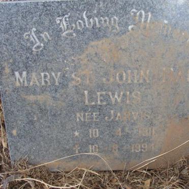 LEWIS Mary St John nee JARVIS 1911-1994