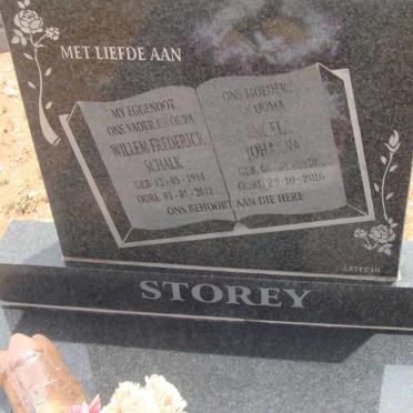 STOREY Willem Frederick Schalk 1934-2012 &amp; Engela Johanna 1939-2016