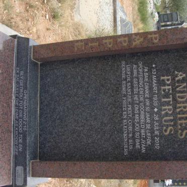 WALT Andries Petrus, van der 1935-2010