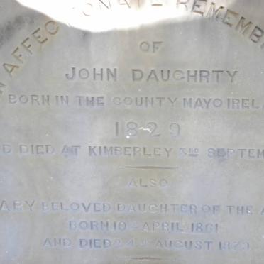 DAUGHRTY John 1829-1874 :: DAUGHRTY Mary 1861-1979