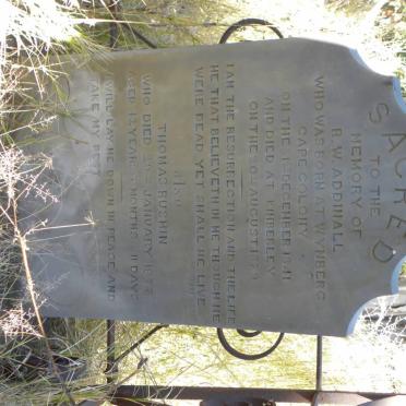 ADDINALL R.W. -1841-1879 :: RUSHIN Thomas -1877