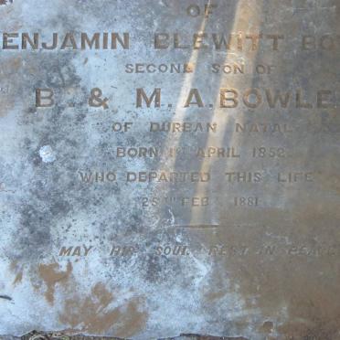 BOWLEY Benjamin Blewitt 1852-1881