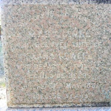 COWELL Mary Anne -1881 