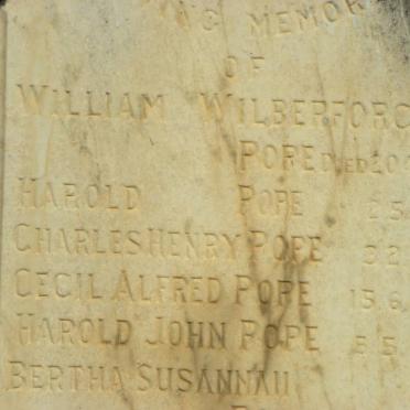 POPE William Wilberforce -1879 :: POPE Harold -1889 :: POPE Charles Henry -1893 