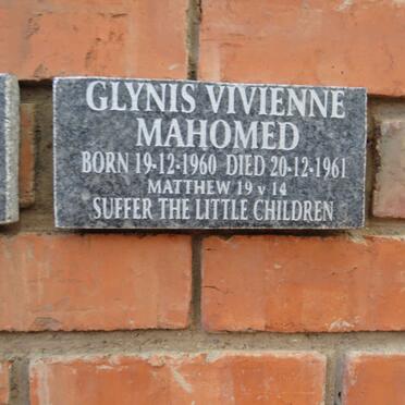 MAHOMED Glynis Vivienne 1960-1961