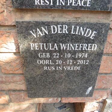 LINDE Petula Winefred, van der 1974-2012