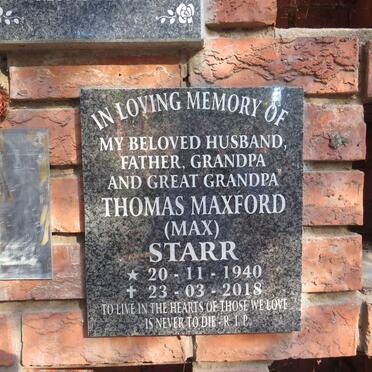 STARR Thomas Maxford 1940-2018