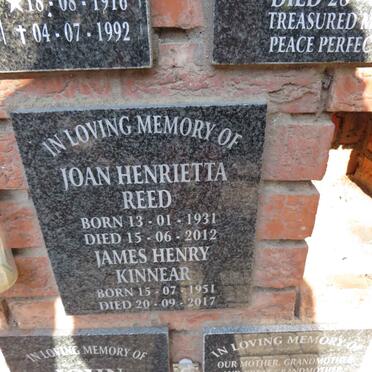 REED Joan Henrietta 1931-2012 : : KINNEAR James Henry 1951-2017