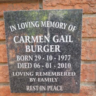 BURGER Carmen Gail 1977-2010
