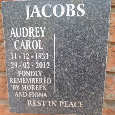 JACOBS Audrey Carol 1933-2012