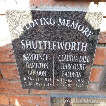 SHUTTLEWORTH Lawrence Hamilton Gordon 1914-2018 & Claudia Dill HARCOURT-BALDWIN 1916-1992