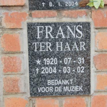 HAAR Frans, ter 1920-2004