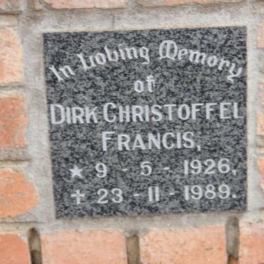 FRANCIS Dirk Christoffel 1926-1989