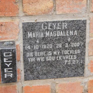 GEYER Maria Magdalena 1920-2007