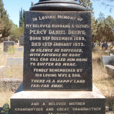 DRURY Percy Daniel 1889-1933 &amp; Margie 1901-1980