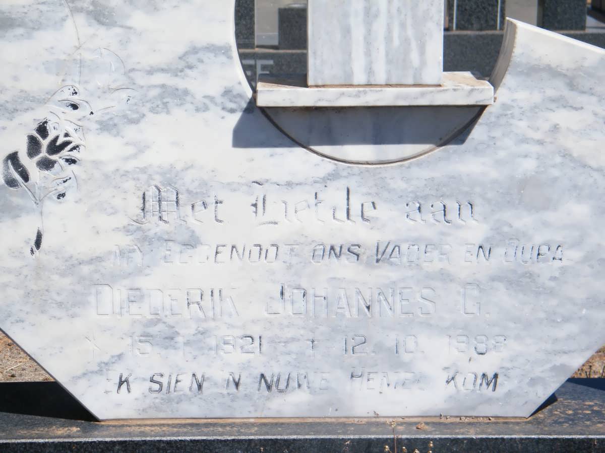 FOURIE Diederik Johannes G. 1921-1988