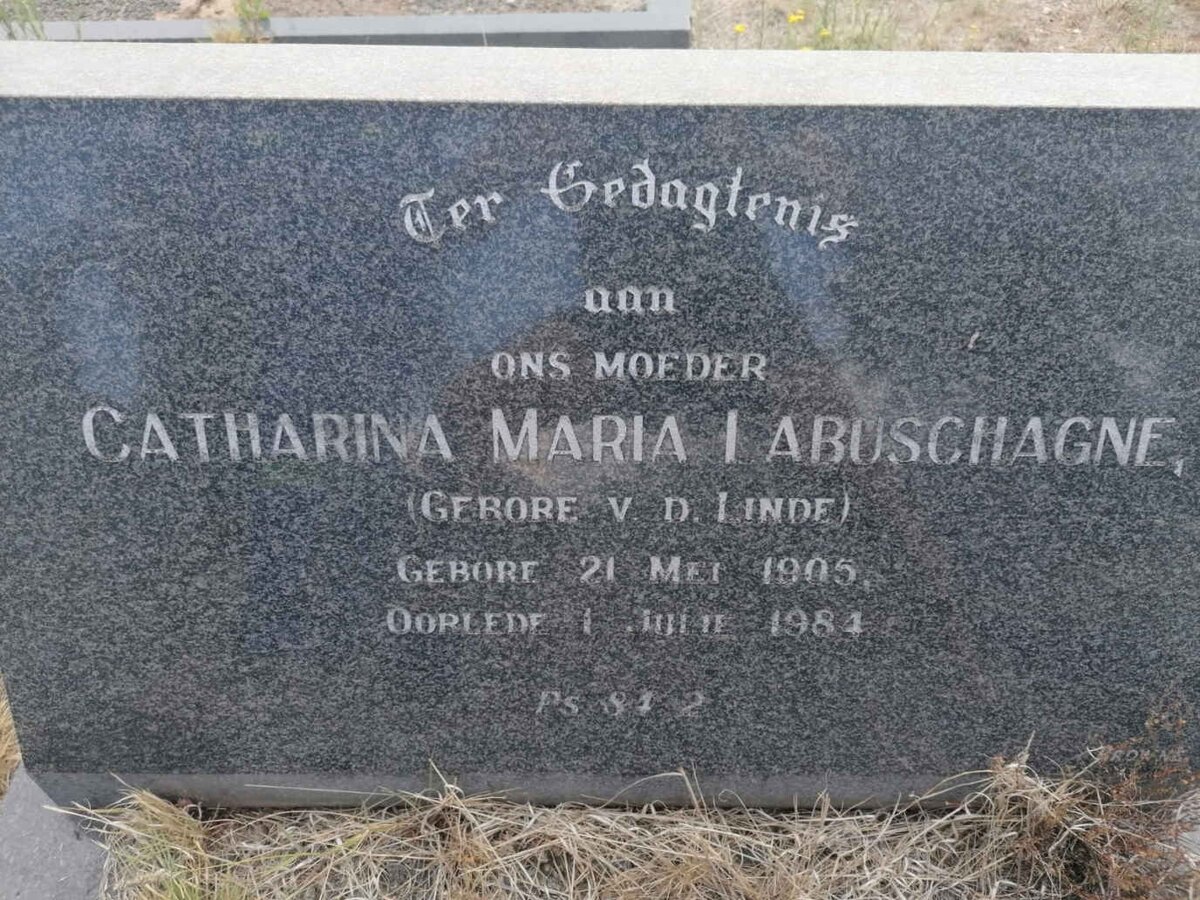LABUSCHAGNE Catharina Maria nee v.d. LINDE 1905-1984