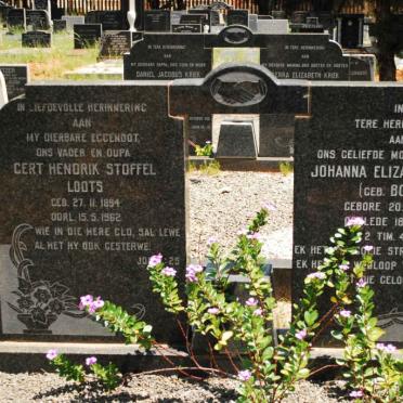 LOOTS Gert Hendrik Stoffel 1894-1962 &amp; Johanna Elizabeth Maria BOTES 1901-1991