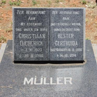 MULLER Christiaan Diederick 1923-1980 &amp; Hester Gertruida BURGER 1930-2014