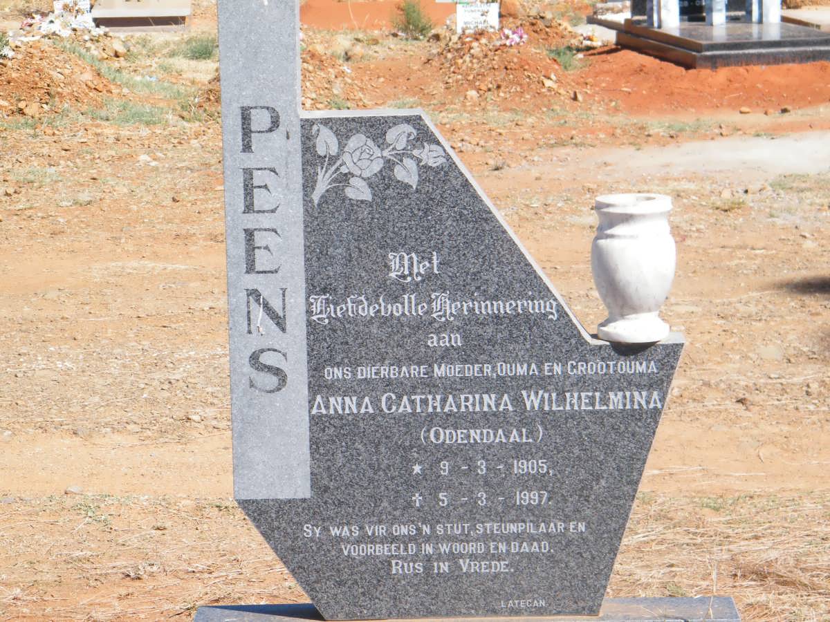 PEENS Anna Catharina Wilhelmina nee ODENDAAL 1905-1997