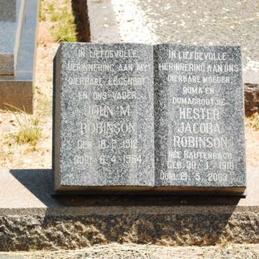 ROBINSON John M. 191201964 &amp; Hester Jacoba RAUTENBACH 1918-2003