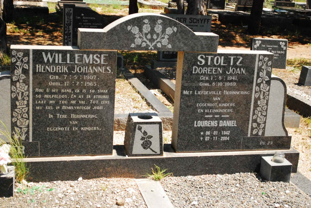 WILLEMSE Hendrik Johannes 1907-1963 :: STOLTZ Lourens Daniel 1942-2004 &amp;  Doreen Joan 1941-1959