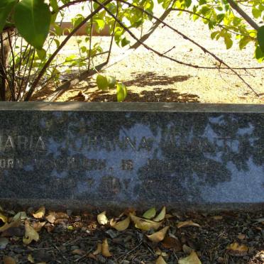 ALBUTT Maria Johanna nee VAN BLERK 1886-1973