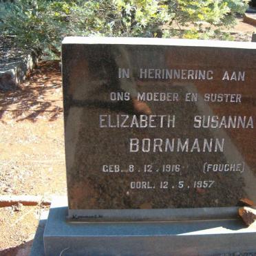 BORNMANN Elizabeth Susanna nee FOUCHE 1916-1957