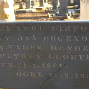 CLOETE Hendrik Petrus 1861-1939
