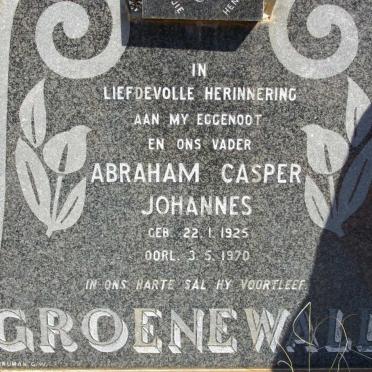 GROENEWALD Abraham Casper Johannes 1925-1970