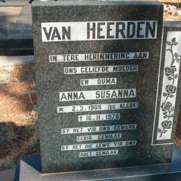HEERDEN Anna Susanna, van nee DE KLERK 1905-1978