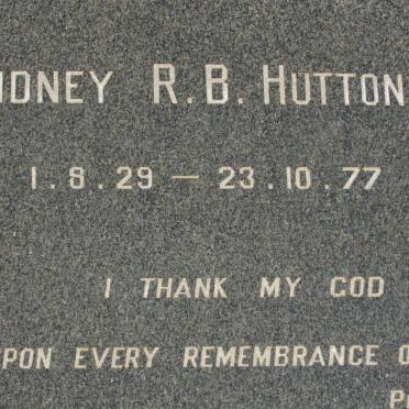 HUTTON Sidney R.B. 1929-1977