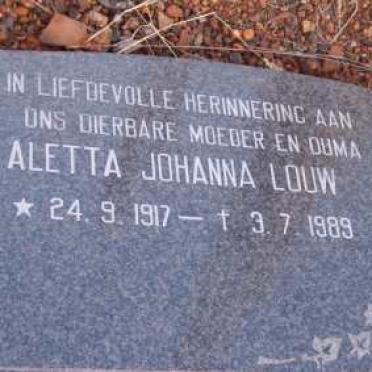 LOUW Aletta Johanna 1917-1989