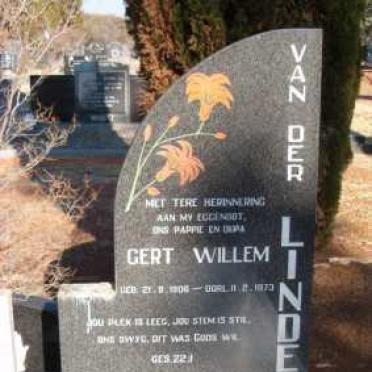 LINDE Gert Willem, van der 1906-1973