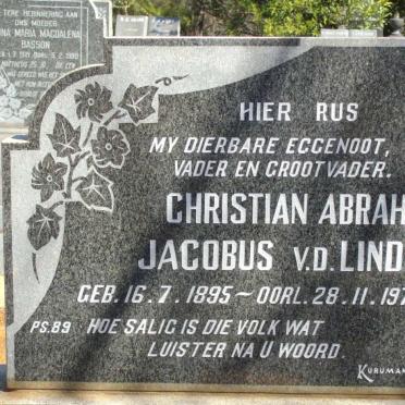 LINDE Christian Abraham Jacobus, v.d. 1895-1973