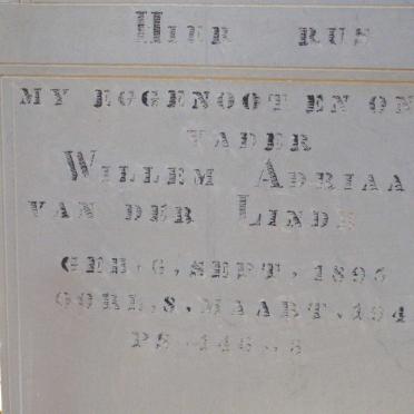 LINDE Willem Adriaan, van der 1895-1942