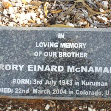 MCNAMARA Rory Einard 1943-2004