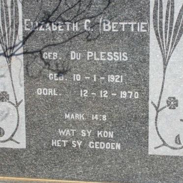 MARITZ Elizabeth C. nee DU PLESSIS 1921-1970