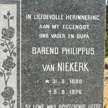 NIEKERK Barend Philippus, van 1889-1976