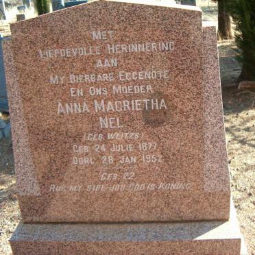 NEL Anna Magrietha nee WEITZS 1877-1952