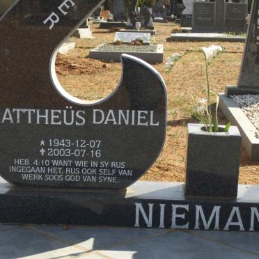 NIEMAND Mattheüs Daniel 1943-2003 &amp; Anna Cornelia DE WIT 1948-1998 