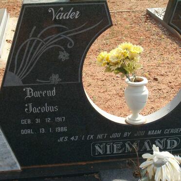 NIEMAND Barend Jacobus 1917-1986