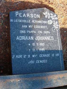 PEARSON Adriaan Johannes 1921-1985