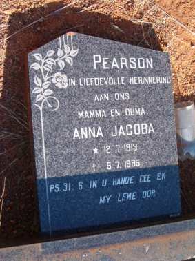 PEARSON Anna Jacoba 1919-1995