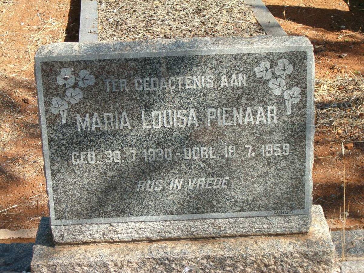PIENAAR Maria Louisa 1930-1959