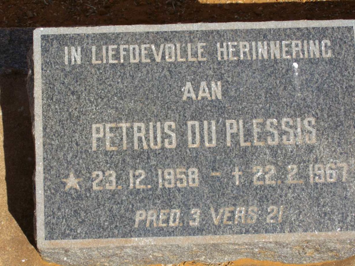 PLESSIS Petrus, du 1958-1967