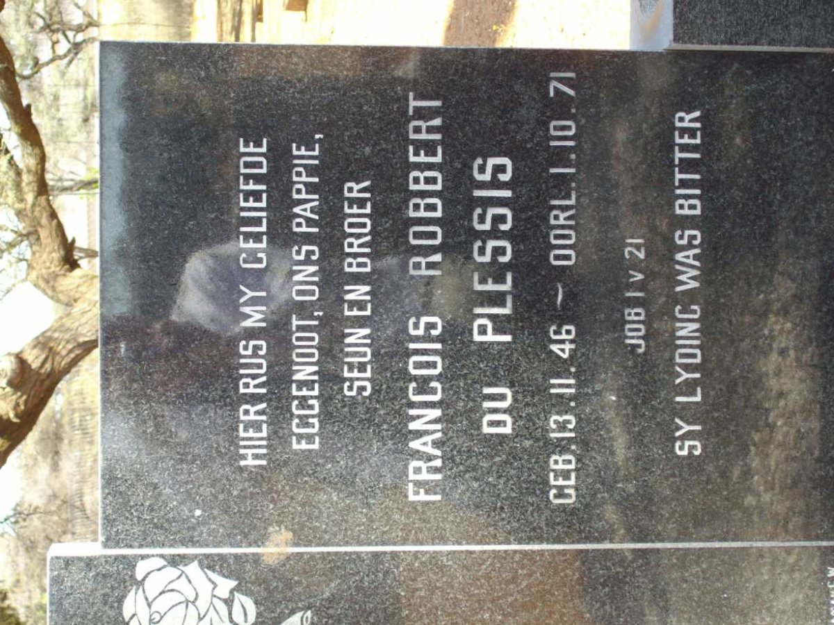 PLESSIS Francois Robbert, du 1946-1971