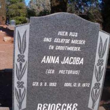 REINECKE Anna Jacoba nee PRETORIUS 1893-1972